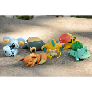 [Hộp mù] Blindbox Mô hình tĩnh Pokemon đang ngủ Pikachu Snorlax Eevee Bulbasaur Ngẫu nhiên