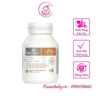 [2026][Tem chemist] uống Canxi milk Bioisland hàng Úc 90 viên