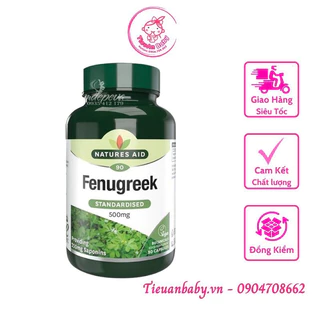 Viên uống lợi sữa Fenugreek Natures Aid 500mg của Anh