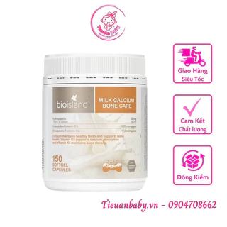 [Có tem chemisit]Viên Uống Bổ Sung Canxi Milk Calcium Bone Care Bio Island Canxi hữu cơ( Bonecare 150 viên)