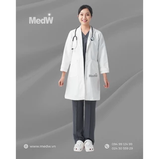 MedW Venus Lab Coat (Nữ) Áo Blouse Bác Sĩ Thẩm Mỹ Da Liễu Nha Khoa, Chuyên Gia Dinh Dưỡng, Sản Nhi Trang Phục Y Tế Phòng