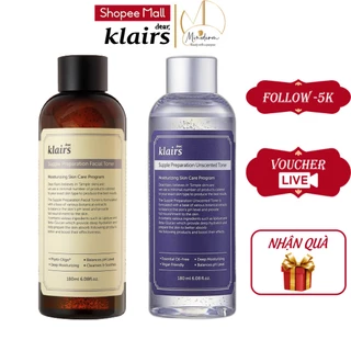 Nước hoa hồng Klairs Supple Preparation Toner Dưỡng Ẩm Da Và Làm Mềm Da không mùi, có mùi 180ml