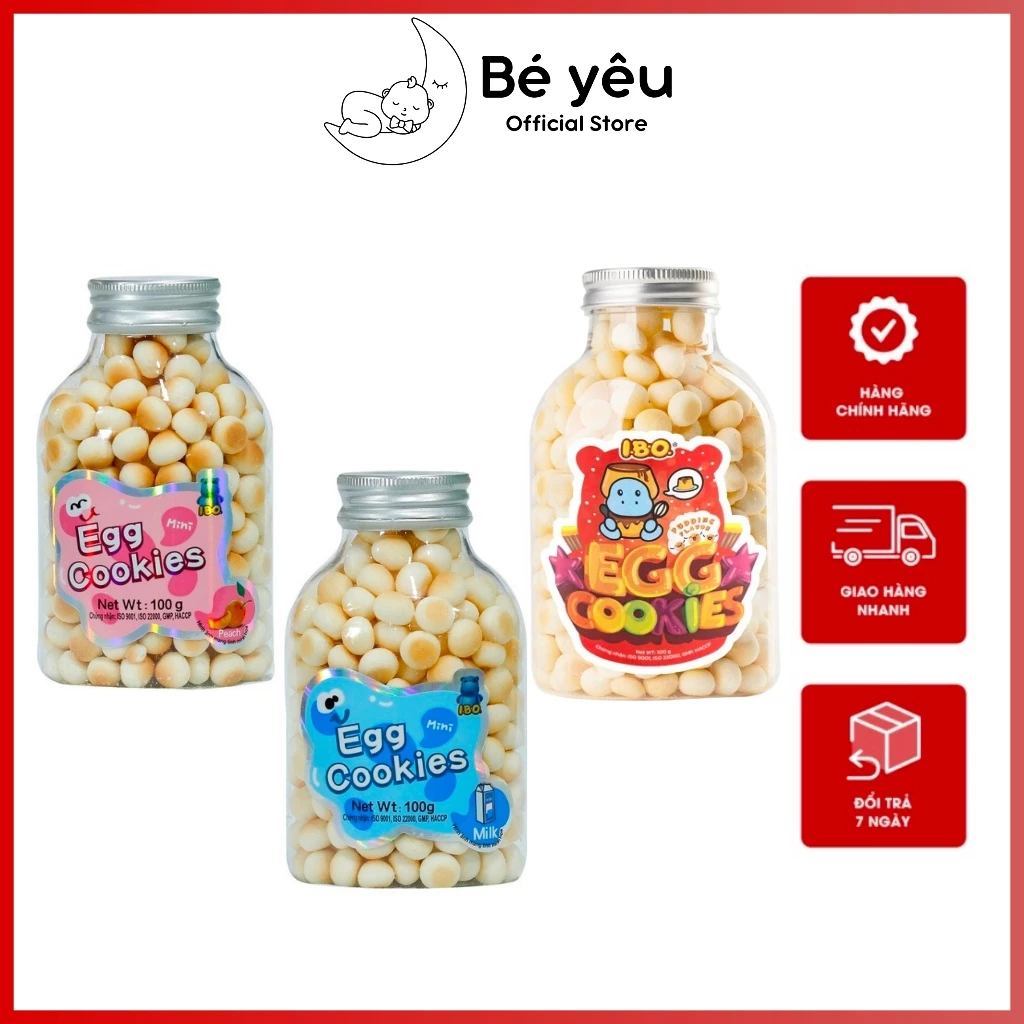 Bánh Ăn Dặm men trứng men bi IBO dành cho bé từ 6m+ 100g