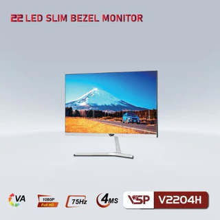 Màn hình VSP 22 inch V2204H tràn viền - White / Trắng, Full HD, VA, 75Hz, 3ms, phẳng