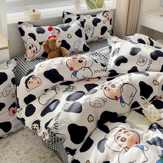 Bộ chăn ga gối Emmibedding, drap cotton poly Hàn Quốc mẫu cậu bé Shine đủ size, miễn phí bo chun