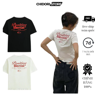 Áo Thun Baby Tee POSITIVE MENTAL Phong Cách Sexy Trẻ Trung Nawg Động Chất Liệu Vải Cotton 100% 2c Siêu Thoáng Mát