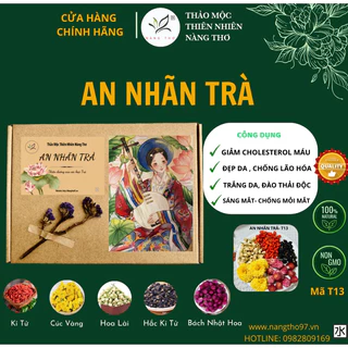 SET HỘP 30 gói trà AN NHÃN TRÀ , hộp quà tặng thảo mộc dưỡng nhan , đẹp da , dưỡng dáng T13