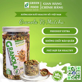 Granola giảm cân vị Matcha GreenFood, Ngũ cốc ăn kiêng không đường dành cho người giảm cân, tiểu đường,keto/das,eatclean