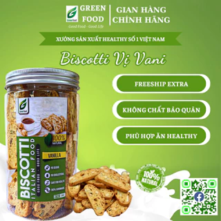 Bánh Biscotti ăn kiêng vị Vani GreenFood, bánh nguyên cám dành cho người ăn kiêng giảm cân, tiểu đường, eatclean