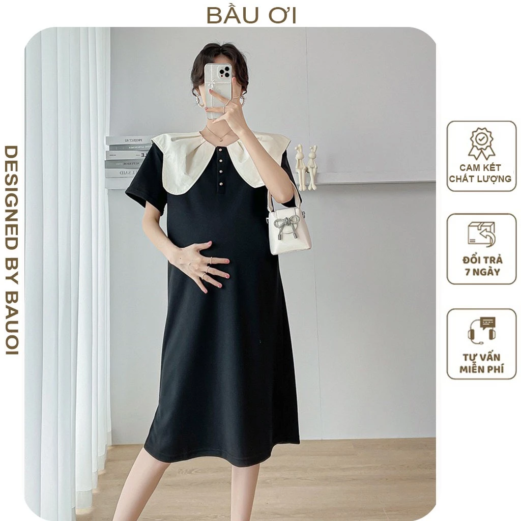 ĐẦM CÔNG SỞ CỔ SEN CÁCH ĐIỆU DÁNG BABYDOLL XINH TRẺ TRUNG DỄ MẶC - ĐẦM CỘC TAY MÙA HÈ CHO MẸ BẦU MẶC SUỐT THAI KÌ