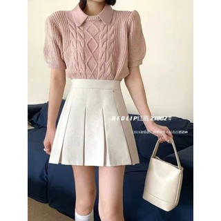 [CV8707] CHÂN VÁY XẾP LY BẢN TO ĐÍNH KHUY metwo.dearu - Chân váy ngắn tennis QC cạp cao dày dặn có lót ulzzang Hàn Quốc