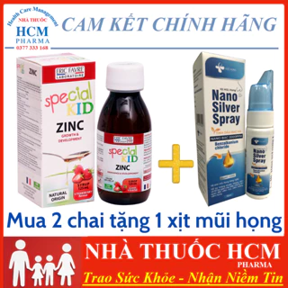 Kẽm zinc cho bé Spcecial Kid giúp bé ăn ngon, tăng cường sức đề kháng chai 125ml vị dâu nhập khẩu Pháp HCM PHARMA SPC14