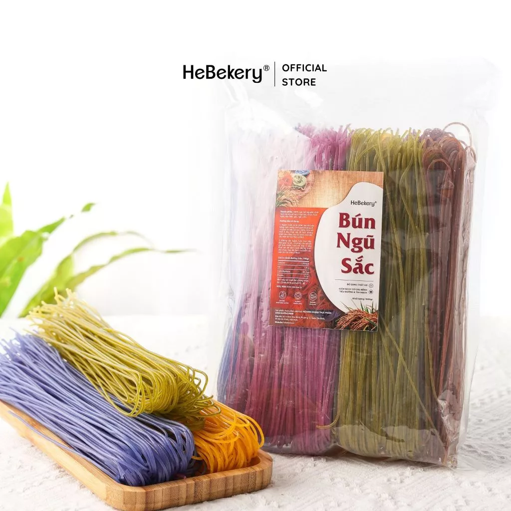 [1KG] Bún Ngũ Sắc Tự Nhiên Từ Rau Củ 5 Vị - Bún Rau Củ Màu Ăn Kiêng Healthy HeBekery by HeBe