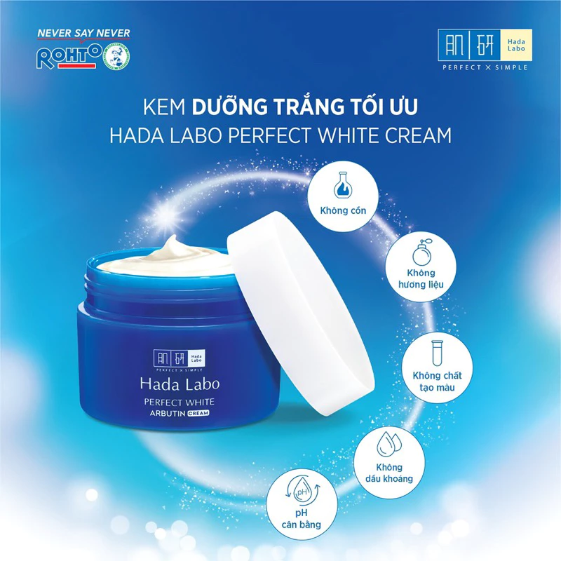 Kem Dưỡng Trắng Mặt HADA LABO XANH perfect white