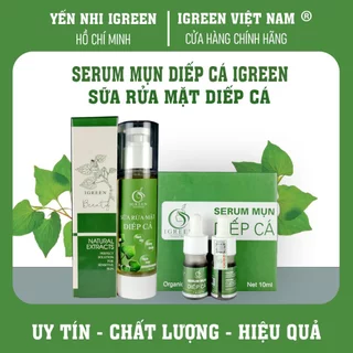 Serum diếp cá igreen sạch mụn ẩn, bọc, mủ, giảm thâm, giúp se khít lỗ chân lông, da dầu, nhạy cảm, mẹ bầu sử dụng được