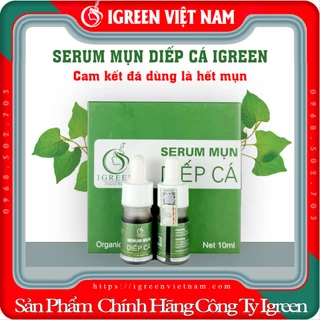 (2) CHÍNH HÃNG SERUM DIẾP CÁ IGREEN - SẠCH MỤN - DƯỠNG DA - SE KHÍT LỖ CHÂN LÔNG