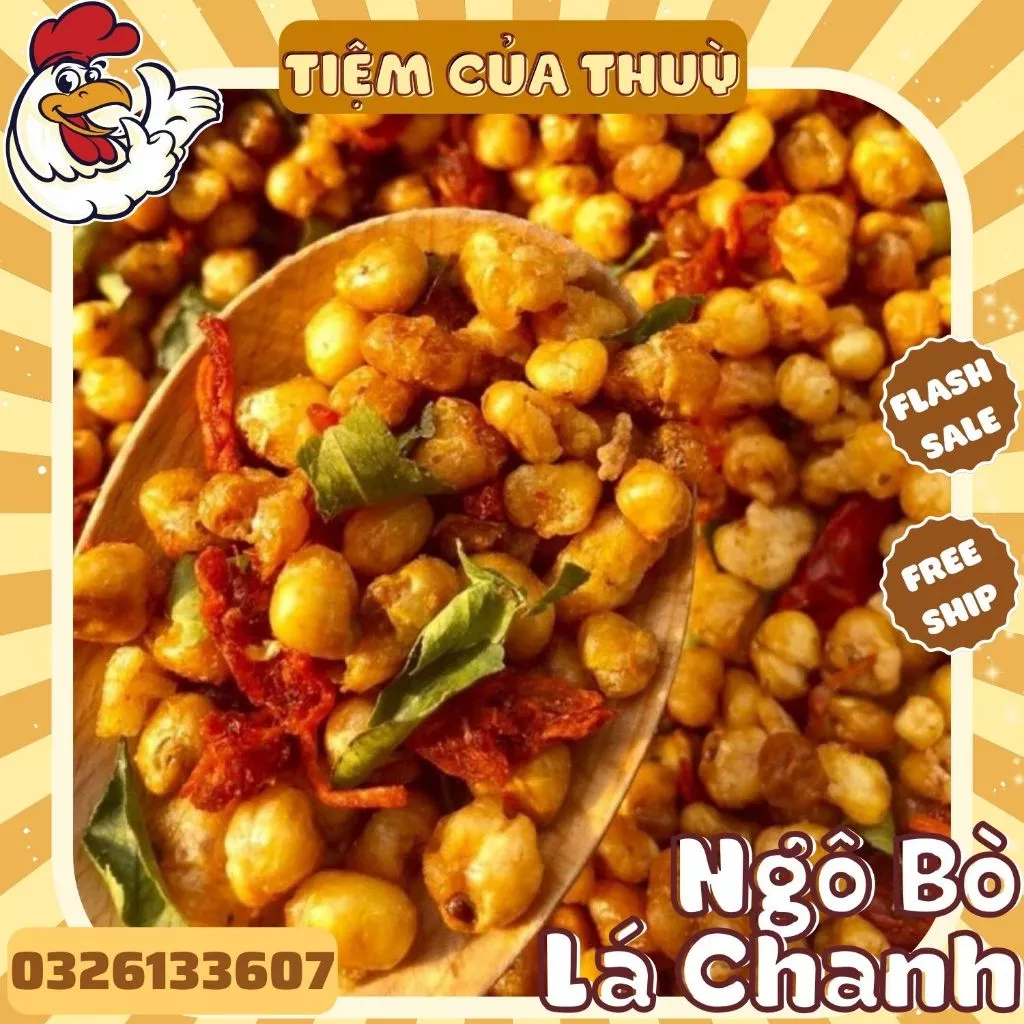 500G Ngô Cay Khô Bò Lá Chanh, Snack Bắp Sấy Khô Bò, Ngô Sấy Giòn, đồ ăn vặt Tiệm ăn vặt Thuỳ Bùi