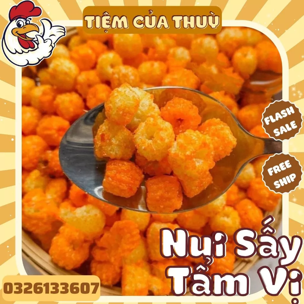 500G Nui Sấy Tẩm Vị , Bắp Sây Giòn ,Hạt Sen Cay Tẩm Gia Vị Đậm Đà, Tiệm ăn vặt Thuỳ Bùi