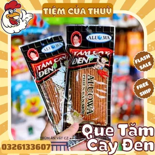 Que Cay Đen Cay Đặc Biệt, Snack Tăm Cay Đen ALUOWA, đồ ăn vặt cổng trường, Tiệm ăn vặt Thuỳ Bùi