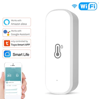 Cảm biến nhiệt độ độ ẩm thông minh Tuya kết nối wifi Alexa / Google Asistant