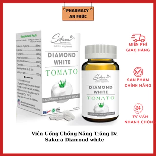 Viên Uống Chống Nắng Sakura Diamond White Tomato - Giúp Trắng Da Toàn Thân, Mờ Thâm Chống Lão Hóa Da (Hộp 30 Viên)