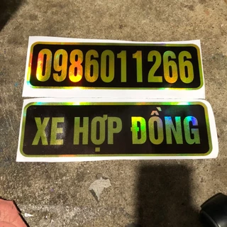 Tem decal bảy màu phản quang in tên,số điện thoại, chữ xe hợp đồng... dán xe ô tô xe tải( sl 1 tem)