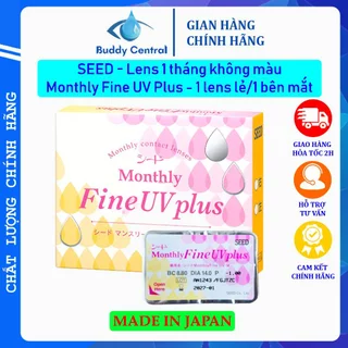 Lens Seed 1 tháng không màu Monthly Fine UV Plus có độ cận (1 chiếc/1 bên mắt) - Buddy Central