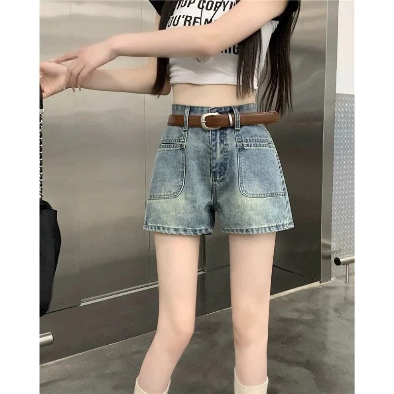 Quần Short jean Ống Lưng Cao Phối Túi Trước Phong Cách Ulzzang Win.boutique S002