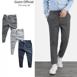 Quần kaki nam Gozin Official ống suông co giãn màu chất vải cotton cao cấp trẻ trung, dáng đứng năng động lịch lãm -JA20