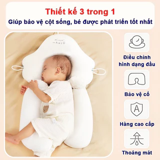 Gối ôm U chống méo đầu cho bé có nút điều chỉnh