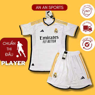 Bộ quần áo bóng đá CLB Real Madrid bản PLAYER sân nhà - đồ đá banh Real - vải gai Thái chuẩn Player (An An Sport)