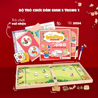 Lalaplay 5in1 board game đồ chơi tết 2024 cho bé nhiều trò chơi dân gian thú vị Lalala baby