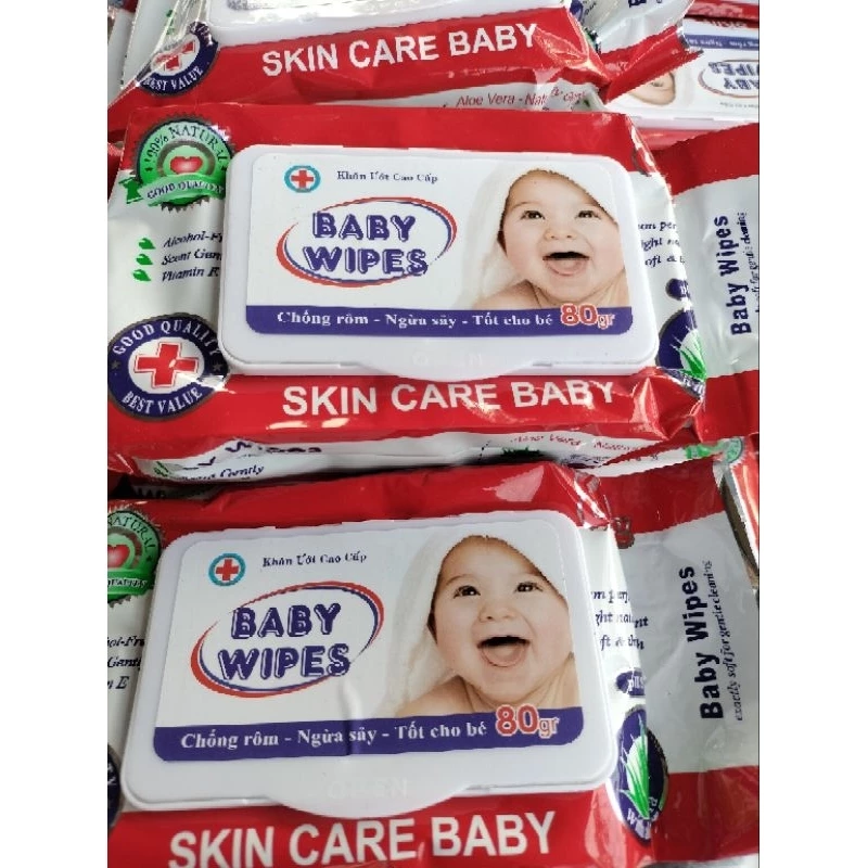 Combo 10 gói khăn ướt Baby witpes 80g-60k/10 gói