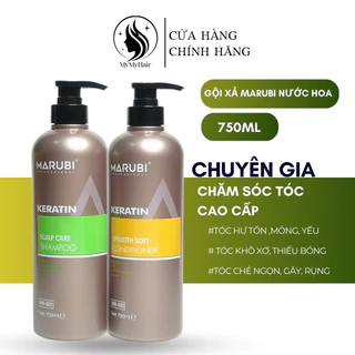 Dầu Gội Xả Marubi 750ml Giảm Rụng Tóc Mượt Tóc Hương Nước Hoa