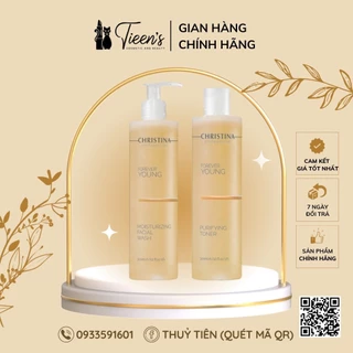 [300ML]Sữa rửa mặt và toner cân bằng, chống lão hoá Christina Forever Young