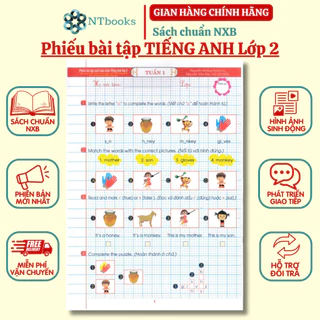 Sách - Phiếu Bài Tập Cuối Tuần Môn Tiếng Anh Lớp 2 (Theo Chương Trình Giáo Dục Phổ Thông Mới Định Hướng PT Năng Lực)-HA