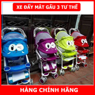 Xe đẩy gấp gọn cho bé ngả 3 tư thế hình mắt gấu, bảo hành 12 tháng