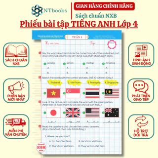 Sách - Phiếu Bài Tập Cuối Tuần Môn Tiếng Anh Lớp 4 (Dùng Chung Cho Các Bộ SGK Hiện Hành) - HA