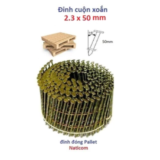 Đinh cuộn xoắn 2.3x50mm - 1 cuộn 300 cây đinh xoắn - Đinh đóng pallet