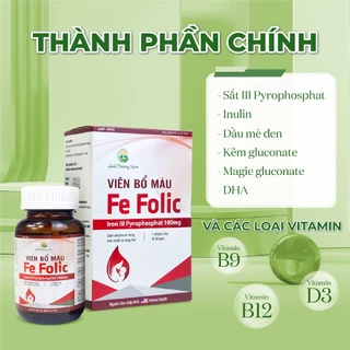 Bổ máu  Fe Folic Ánh Dương bổ sung sắt và acid folic dành cho người thiếu máu phụ nữ mang thai và chuẩn bị mang thai