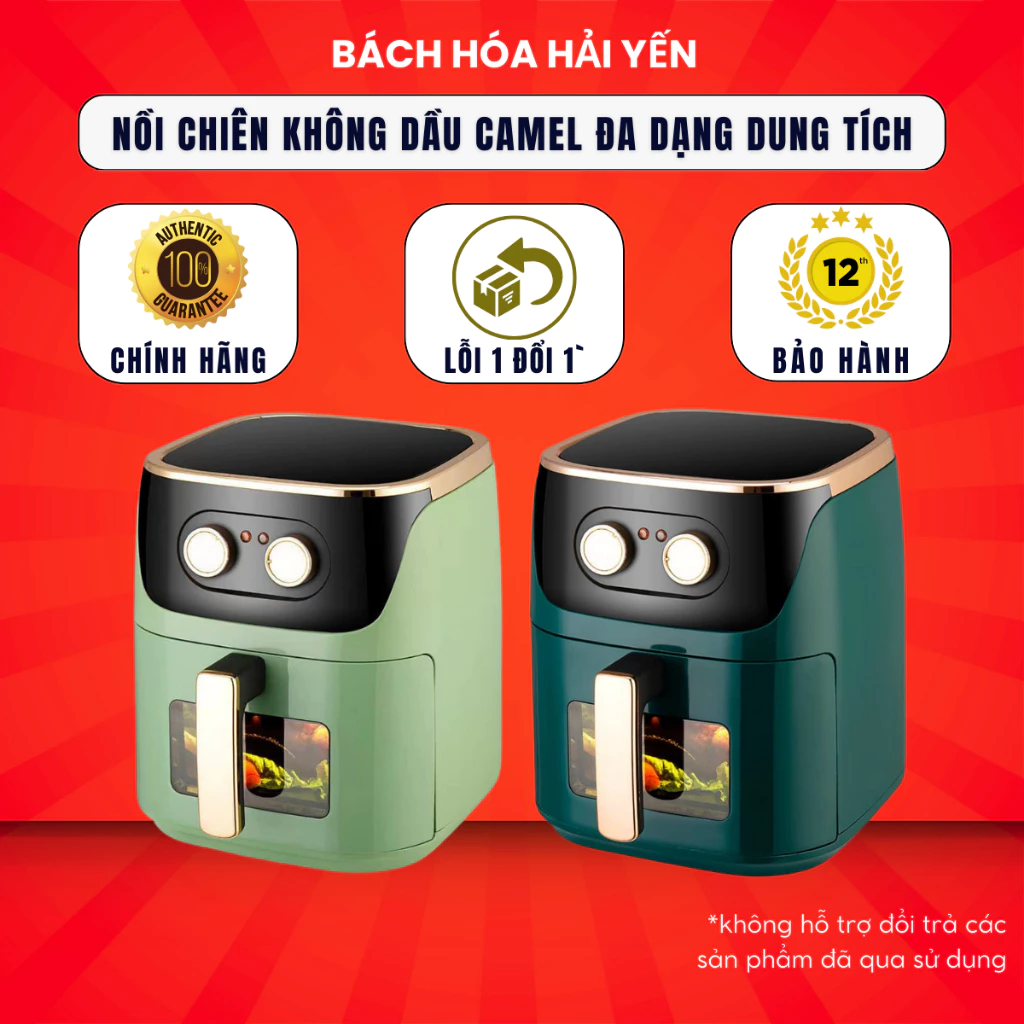 Nồi chiên không dầu Camel 12L chính hãng khoang kính bảo hành 12 tháng