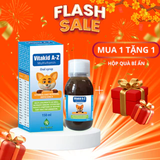 Siro Vitakid A-Z Bổ Sung Vitamin Tổng Hợp Cho Bé, Giúp Ăn^Ngon Tăng Sức Đề Kháng, Khoáng Chất 150ml Eurovit