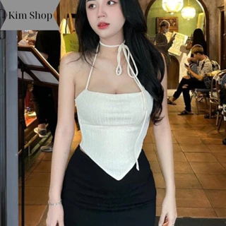 Áo yếm tam giác cột dây chất thun co giản Kim Fashion, Áo ống ôm boddy cực sexy hiện đại cá tính