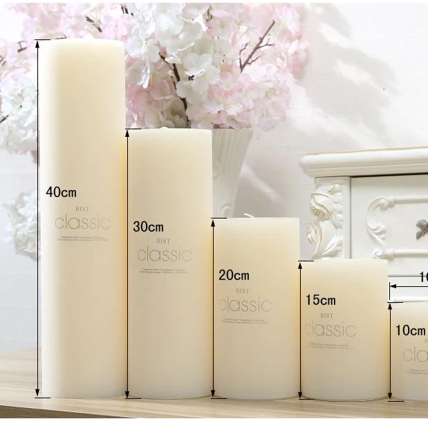 Nến Hình Trụ Cao 30Cm Màu Trắng - Không Mùi Phù Hợp Các Nghi Lễ Trang Nghiêm Quà Tặng Tiệc Cưới