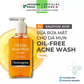 Sữa Rửa Mặt Neutrogena Oil-Free Acne Wash Ngăn Ngừa Mụn 175ml