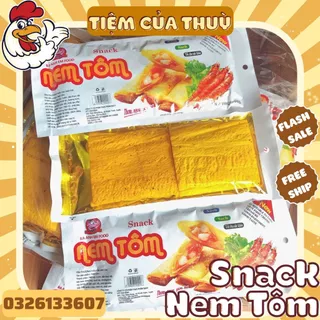 5 Gói Snack Nem Tôm Ba Anh Em Food, Snack Que Cay cổng trường, đồ ăn vặt tuổi thơ