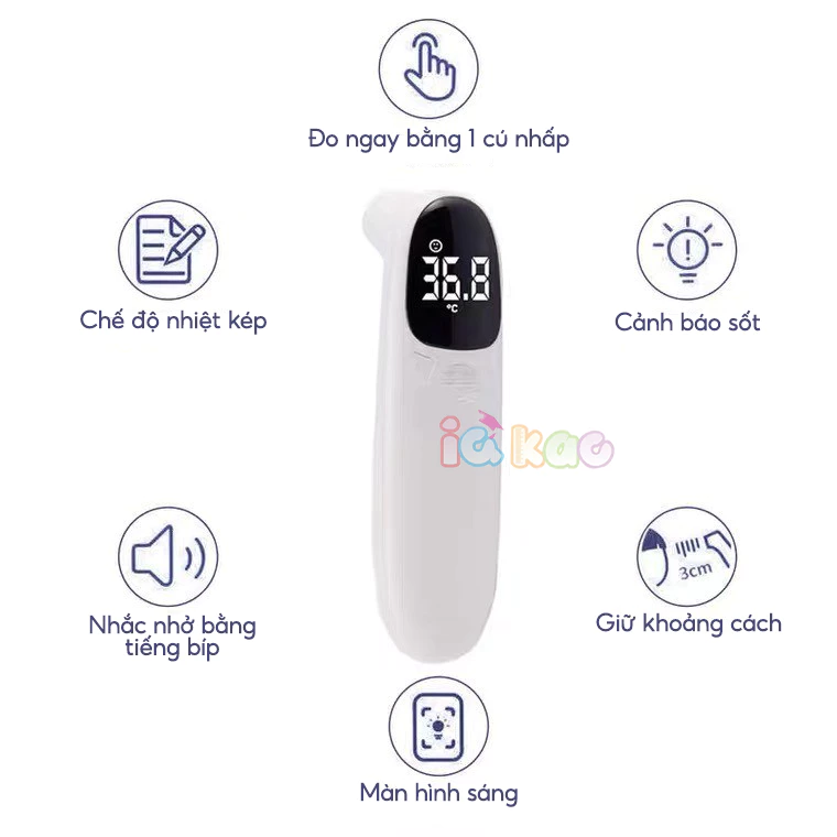 [Sale 50%]  Nhiệt Kế Hồng Ngoại Điện Tử Đo Trán Cho Bé - Đo Nhiệt Độ Cơ Thể,Thông Minh, Đa Năng, Tặng Kèm Pin -
