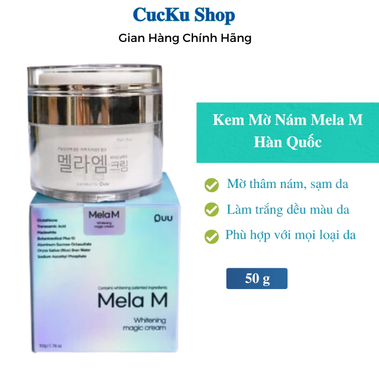 Kem Mờ Nám MELA M, giúp mờ nám tàn nhang, trắng da và ngăn ngừa lão hoá hộp 50g Hàn Quốc cuckusop