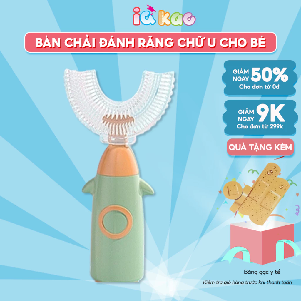 Bàn chải chữ U phối màu tập đánh răng cho bé, chất liệu Silicone siêu mềm cho bé 1-8 tuổi