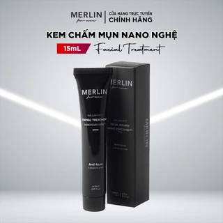 Kem chấm mụn nam Merlin hỗ trợ giảm mụn và mờ thâm cho nam Merlin Nano Curcumin 6h tuýp 15ml